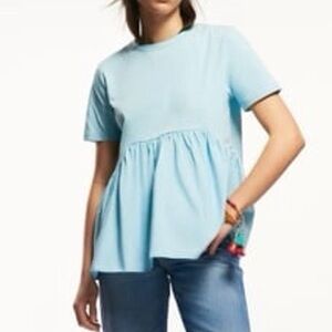 NWT Zara light blue peplum tee shirt